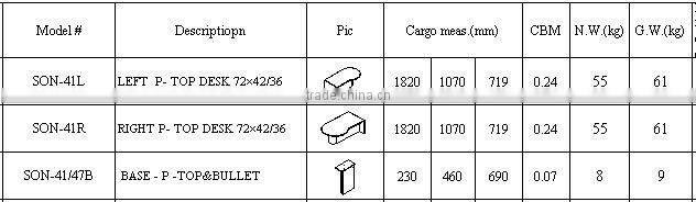 Cherry P-shaped office desk SON-41R