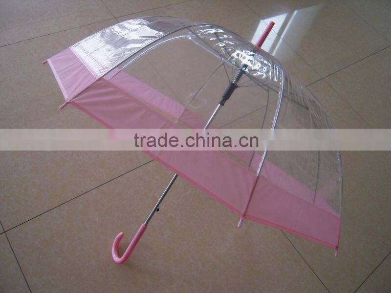 2014 NEW PVC printing poe transparent umbrella