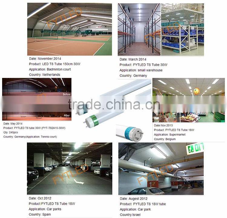 Manufacturer Supply clear and milky cover 5 years warranty t8 led glass tube light for classroom