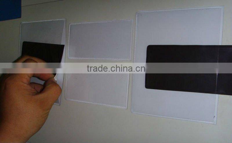 magnetic pocket guide holder,0.4mm,magnetic sheet with pvc,screen printing logo,ticket pouches,die cut seams,folders