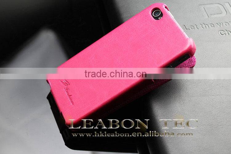 Retro Style Luxury Design PU Leather Flip Case for iPhone 4 4S 5 5S