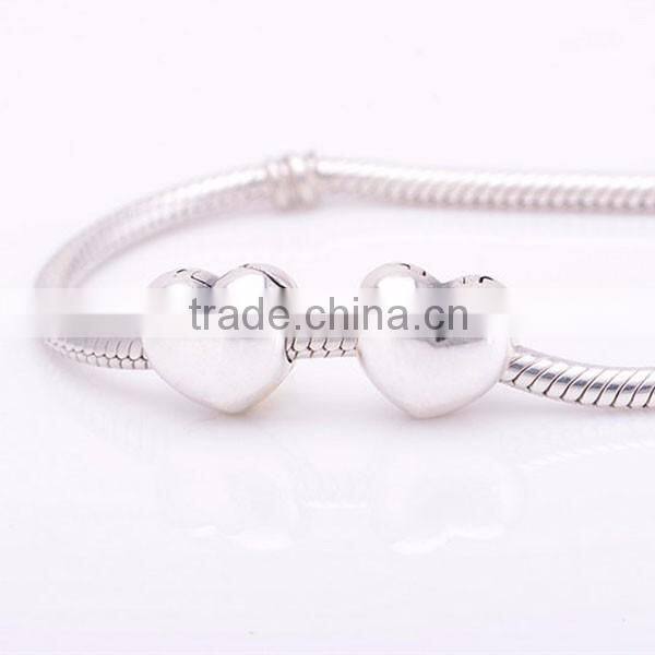 2016 NEW Authentic 925 Sterling Silver Heart Clip Charm Bead Fit European Style Bracelets and Necklaces