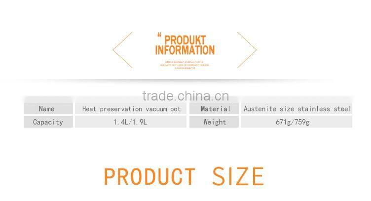 good quality 3 layers thermos sanding surface heat presevation stainless steel vacuum pot/food storage with removable handle