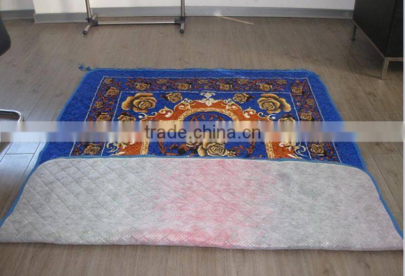 manufacture factory price 100% polyester quilt carpet with 2 side lace