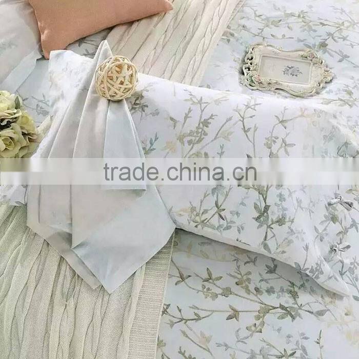 New design Tencel/Linen/cotton blended reactive printed bedding sets /natural style duvet cover and pillow cover