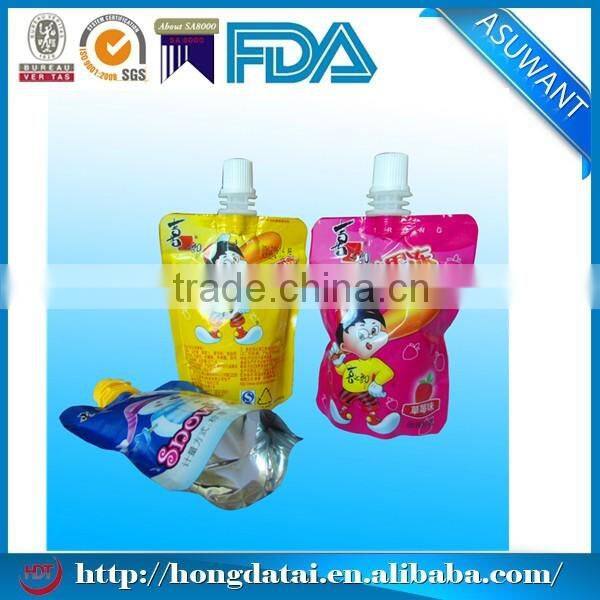 Food grade plastic bag for liquid soap with spout