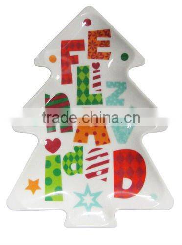 Xmas festival melamine colored plastic tray