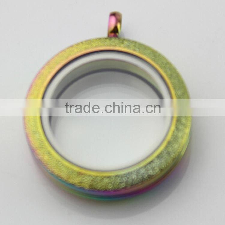 Trending Hot Rose Gold 316L Stainless Steel Screw Twist Sparkle 25mm Floating Charms Lockets