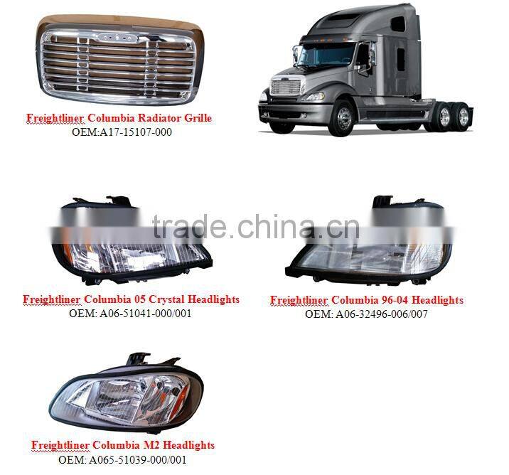 FREIGHTLINER COLUMBIA TRUCK PARTS RADIATOR GRILLE + HEADLIGHT +MIRROR