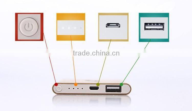 Metal skins 5000mah battery power bank for phone charger high quality powerbank