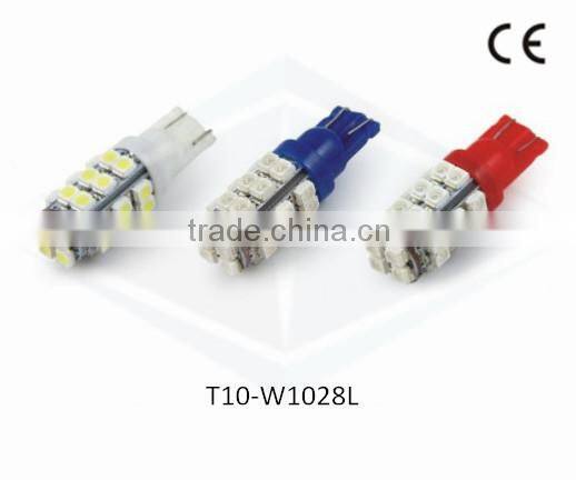 auto led light T10 base 3528smd led yellow green red bule white color