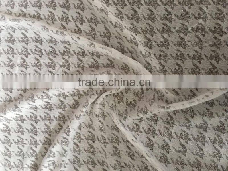 60%polyester 40%cotton CVC bird design knit burn-out jersey fabric for tank tops