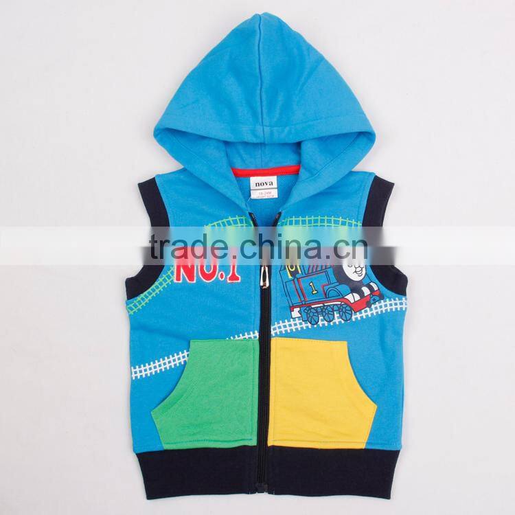 (A4482) Blue 2-6Y nova kids wholesale winter stock lot thomas sleeveless boys hoody