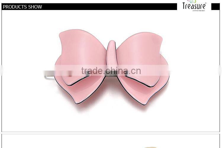 fashion jewelry wholesale cute acrylic bowknot child hair accessory for party