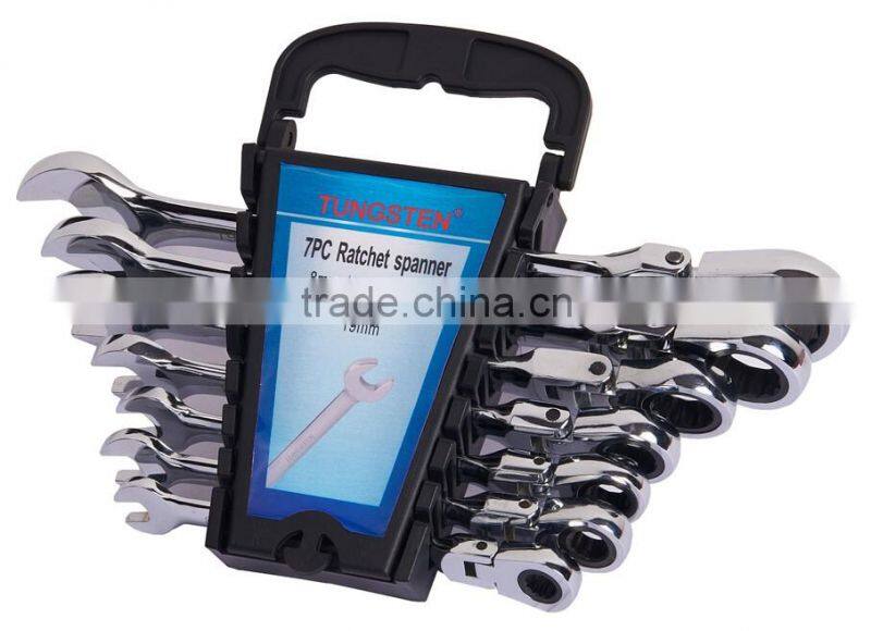 7pc adjustable ring box spanner set