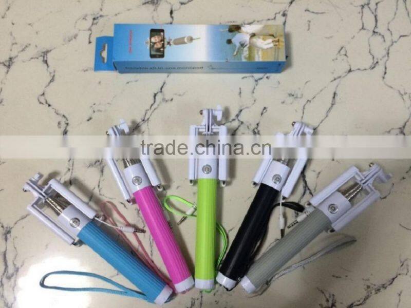 Wholesale newest monopod selfie stick wired folding selfie stick with best quality