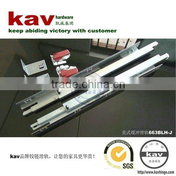 office table slide, funiture slide, American slide with faceframe, full extension soft-closing slide