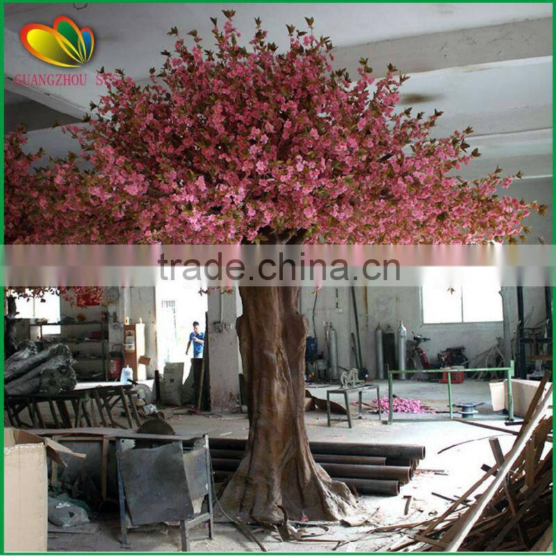 2016 hot sale artificial cherry blossom tree fiberglass artificial cherry tree garden decor artificial cherry blossom tree