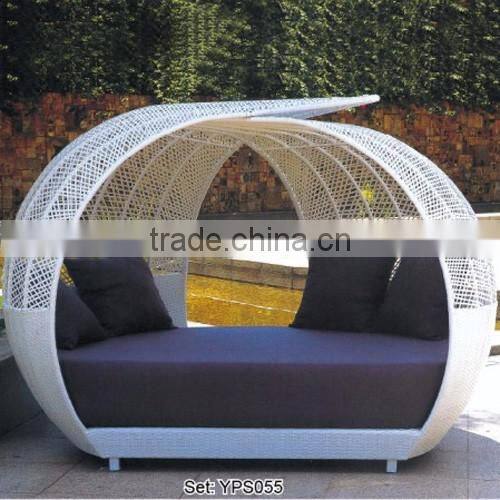 00 outdoor furnitue for garden comfortable round sun rattan sofa bed YPS053