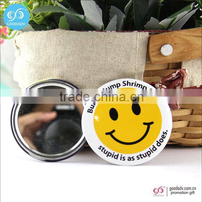 Fashion High Quality mirror tin button/round makeup mirror