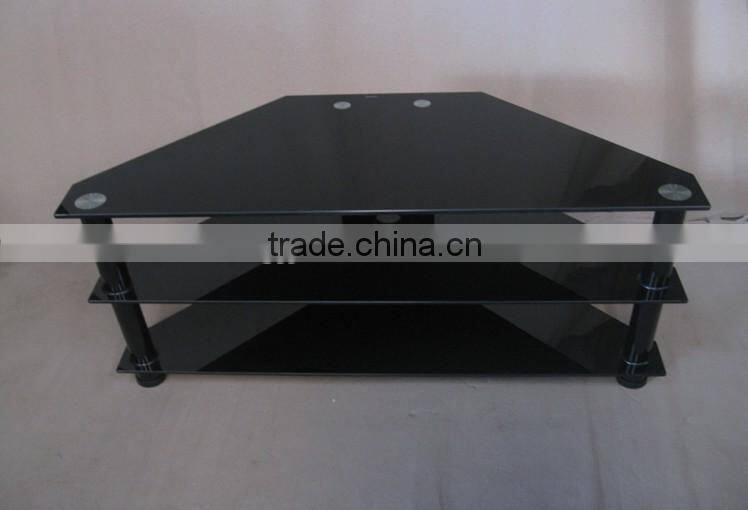Black glass furniture TV stand modern design