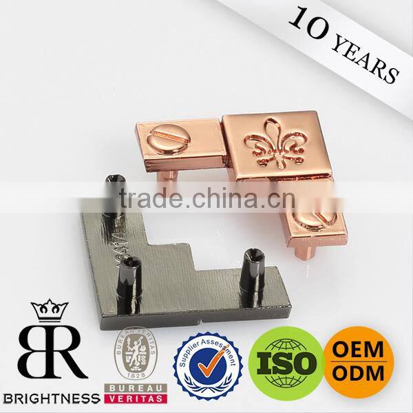 Good quality plating clothing metal label gold custom metal label