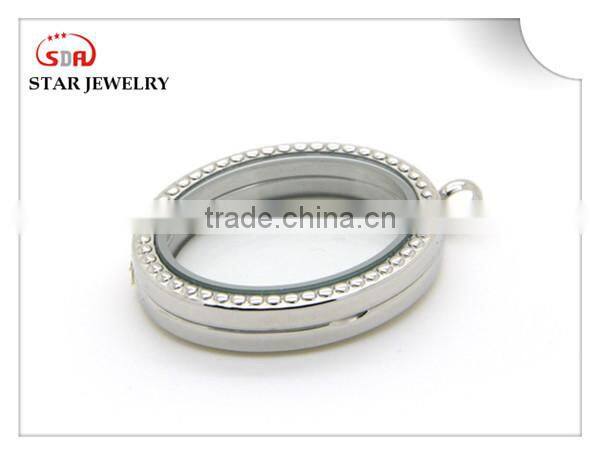 stainless steel Plain Floating Memory Locket Pendant Open Glass living locket for wholesale