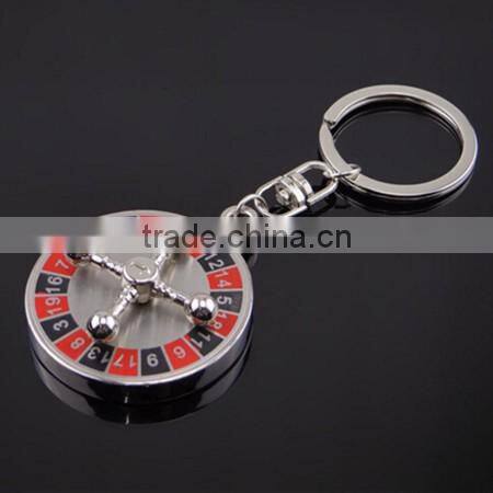 Customized fashion Macao roulette keychain