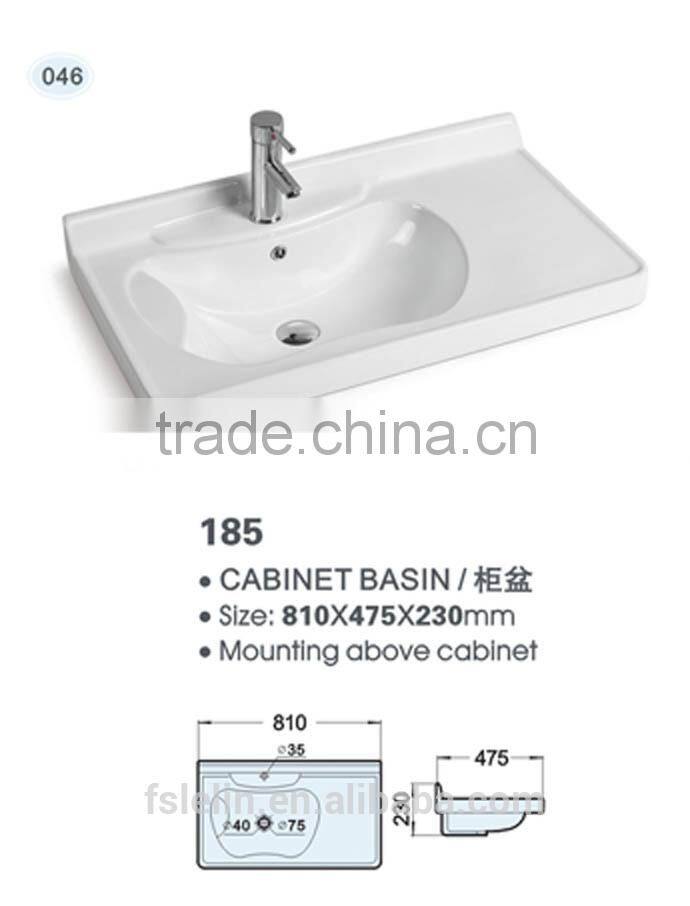 FOSHAN LELIN ceramic L1000mm cabinet basin middle size vanities top bathroom basin of LT-050
