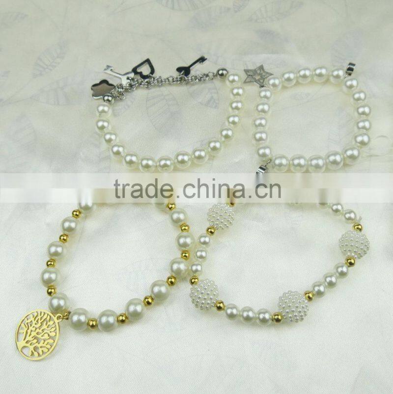 Pearl bracelet,faux pearl bracelet,glass pearl bracelet