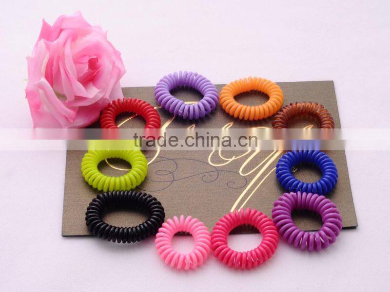 >>>2016 top selling cheap fashion kids plastic telephone wire hair ropes/