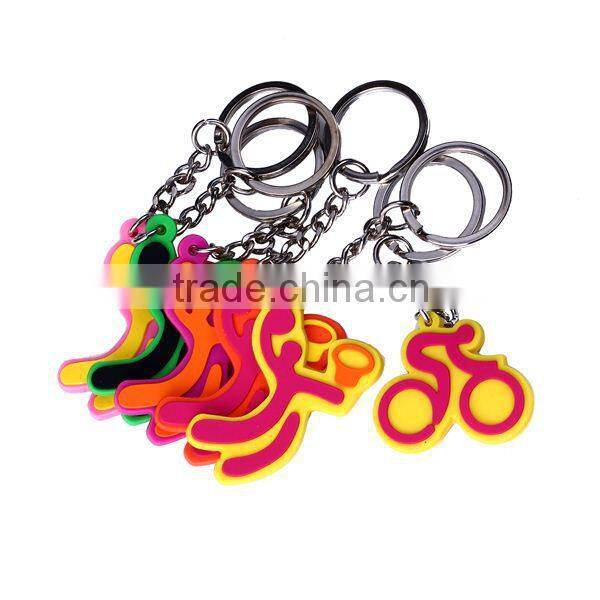 custom design soft silicone key chain screw
