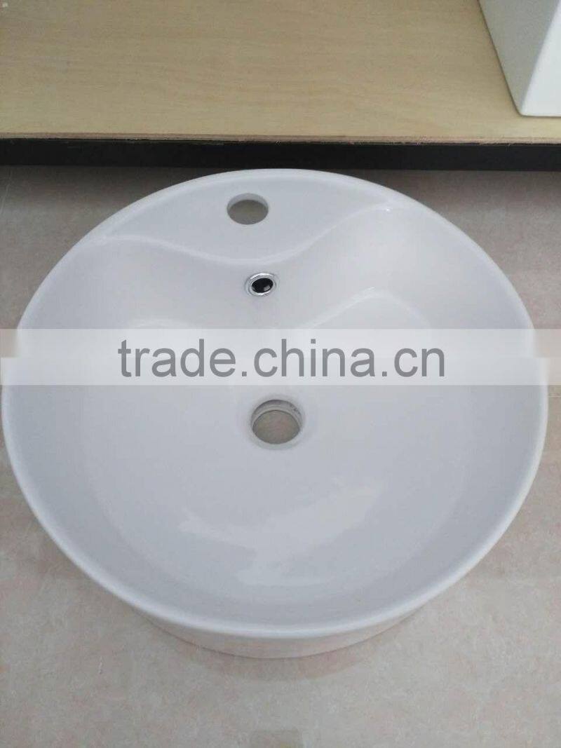Sanitary ware ceramic basin white round shape single hole wash basin new desigh hot sale best quality art basin YB002