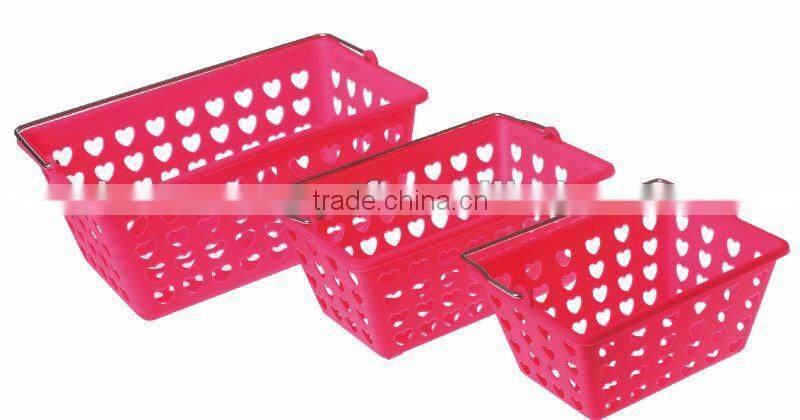 pink plastic laundry basket