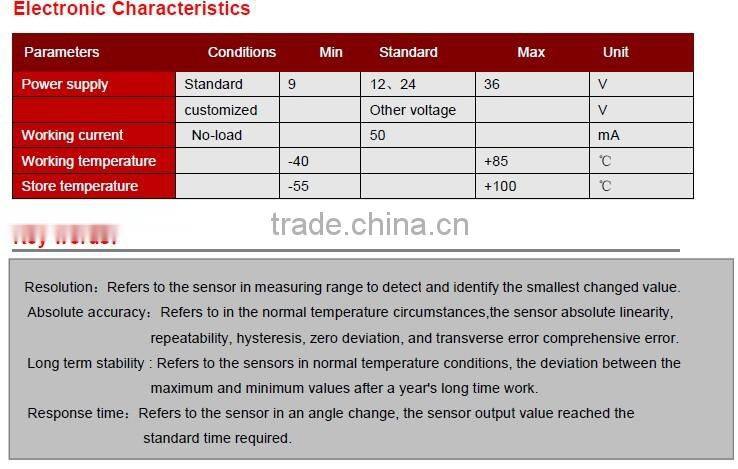 ACA626T High Accuracy Tilt Sensor with Full Temperature Compensation