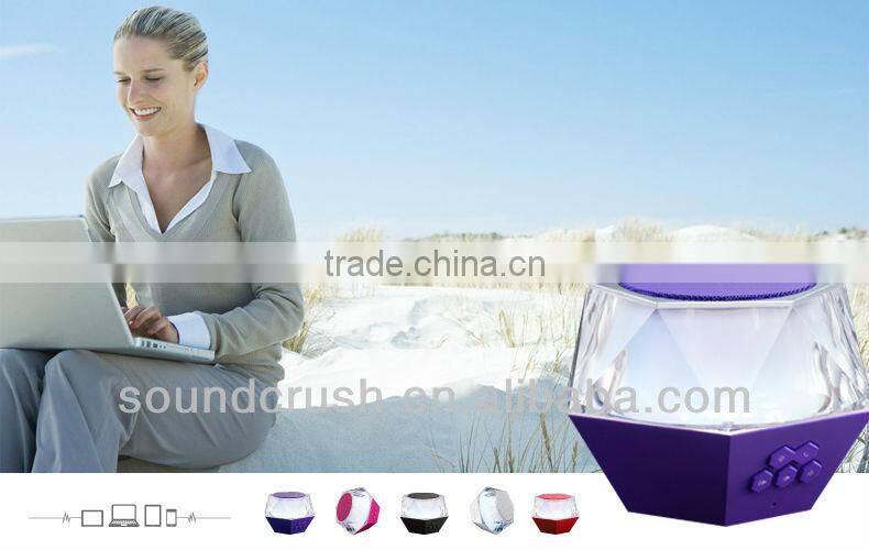 2013 best bluetooth speaker with led light/handfree/wireless/portable for outdoor