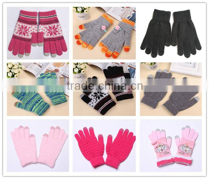 Jacquard Style Gloves Striped Touch Screen Gloves For Smart Phones Softextile Glove