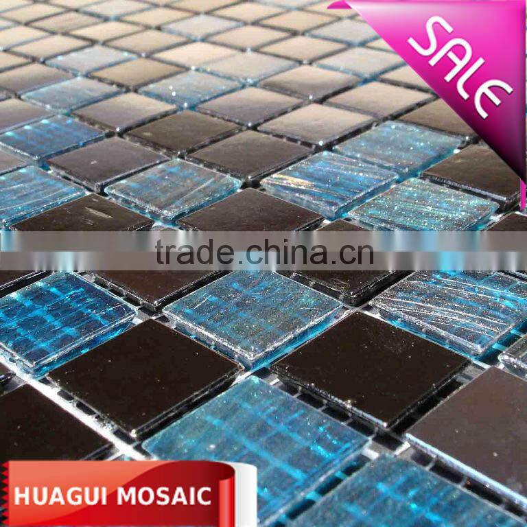Blue mix black multicolour glass swimming pool mosaic tiles HG-GX002