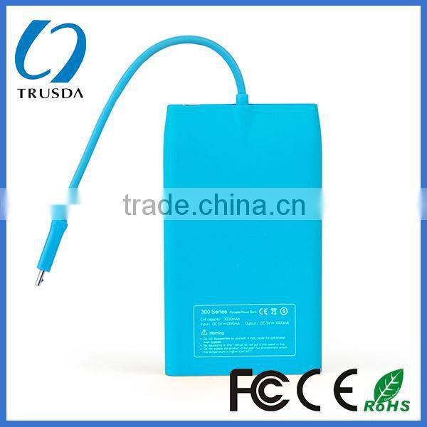 With cable external power bank for samsung galaxy s2