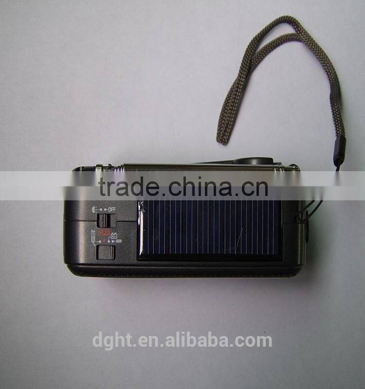 2014 Hot Multifunctional USB Emergency ABS plastic Solar Dynamo Radio
