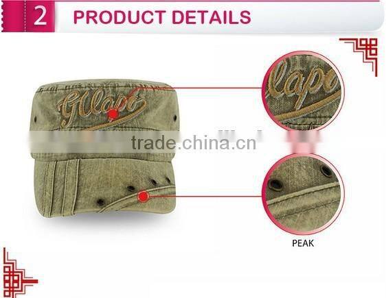 100% cotton twill military cap verclo