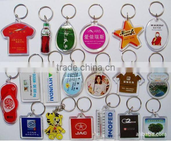 many kinds of promotional plastic acrylic key chain