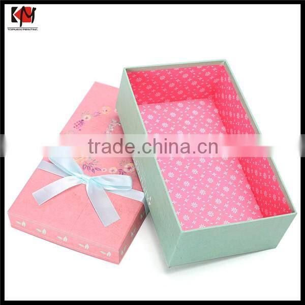 Customized Rigid Paper Folding Gift Box with Ribbon Closure