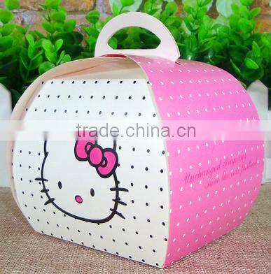 black samll paper cake box colourful Mousse box with kity Chrismas cake paper box