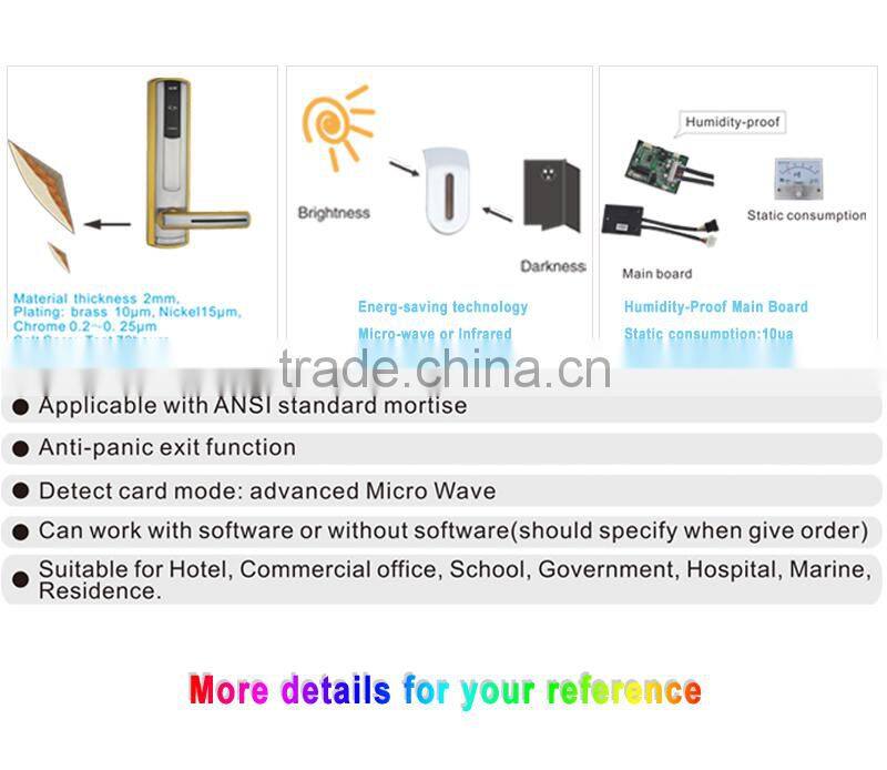 918 ANSI mortise RF Card Hotel Lock,hotel key card lock