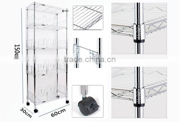 5 layer metal Wire bookcase