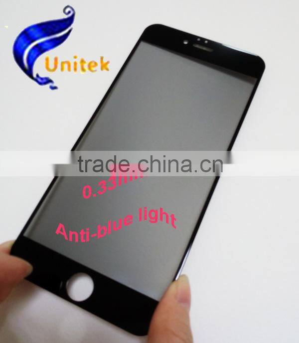 US Corning materiel Anti-blue light 9H 2.5D 0.21mm thickness of tempered glass protector for smart phone/iphone