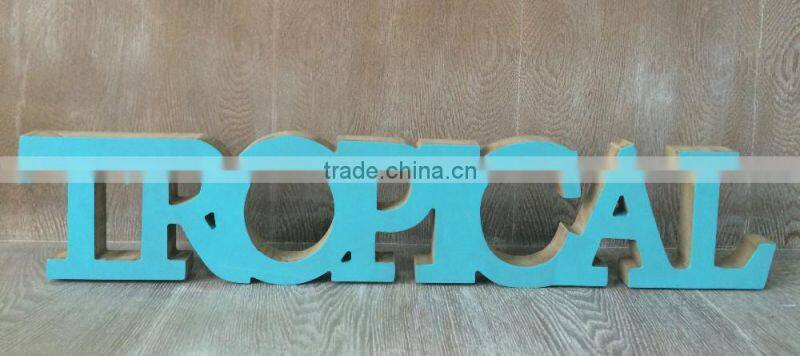 blue wholesale craf laser cut wooden letter for decoration