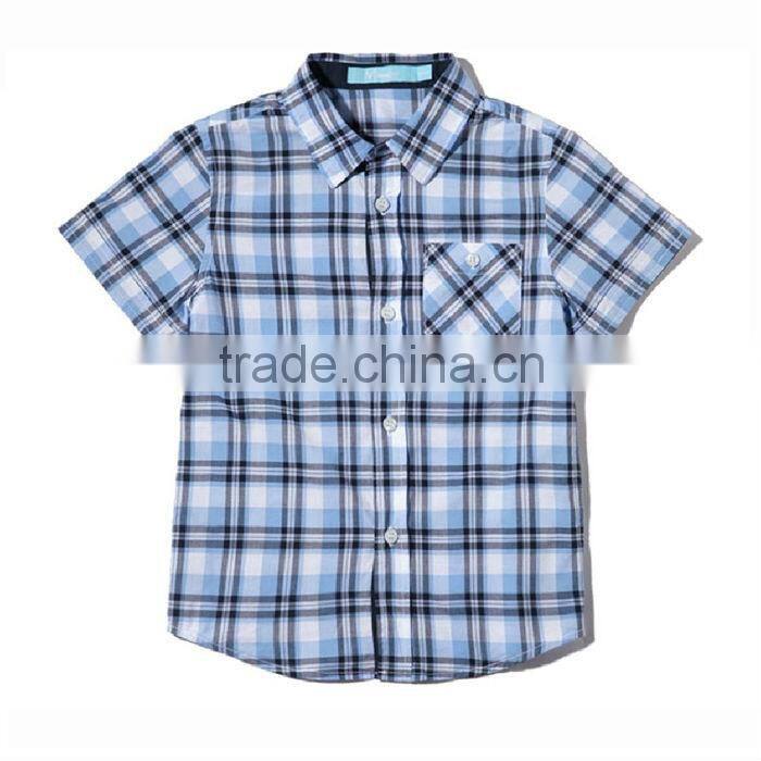 Kids dresses cheap cotton branded latest style custom checks boy shirt