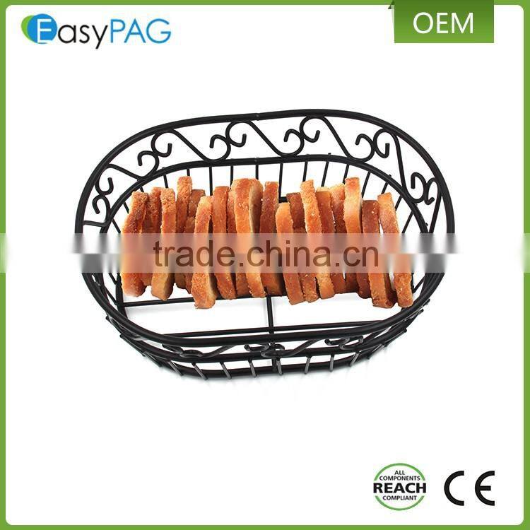 Factory manufacture scroll shape metal wire home kitchen bread basket